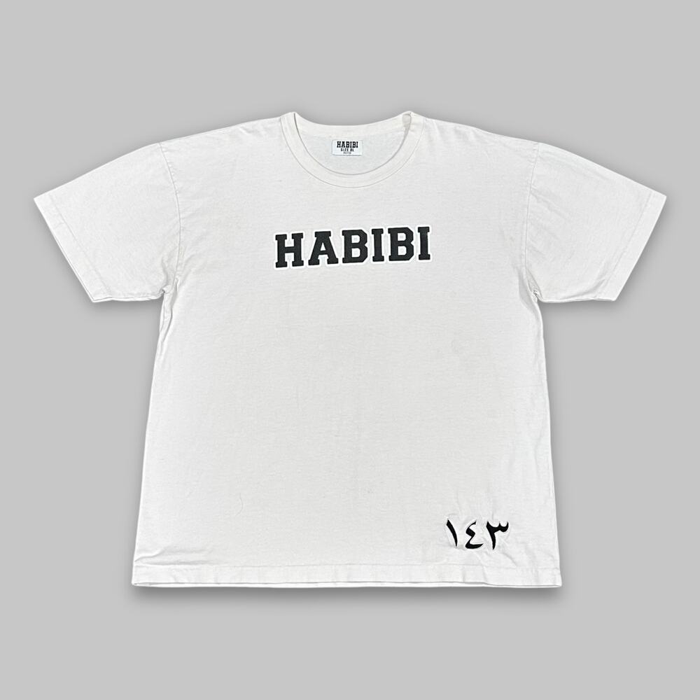 HABIBI Graphic White T-Shirt XL – Arabic Art Back Print